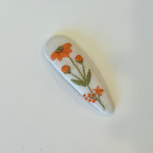 Teardrop Embroidered Hair Barrettes