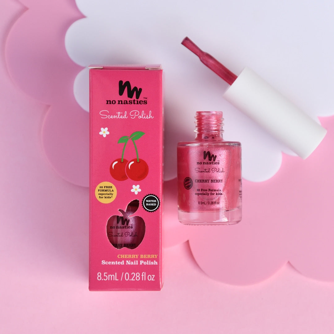 No Nasties Kids Nail Polishes are 20 free and formulated for play, not to stay, as in they don't require nail polish remover. Made with minimal vegan ingredients, they're easy to use and easy to remove. 