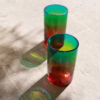 luz collection hand blown wine or cocktail glass iris / gradient tumbler