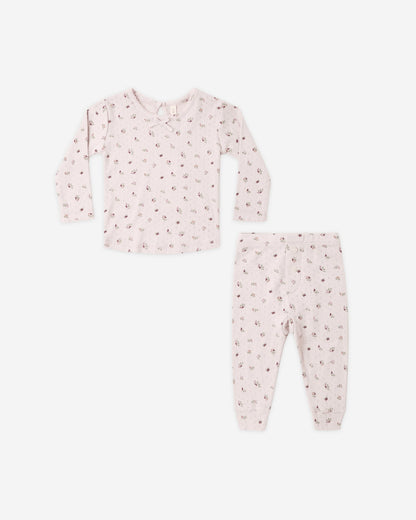 Pointelle Heart Long Sleeve + Pant Set