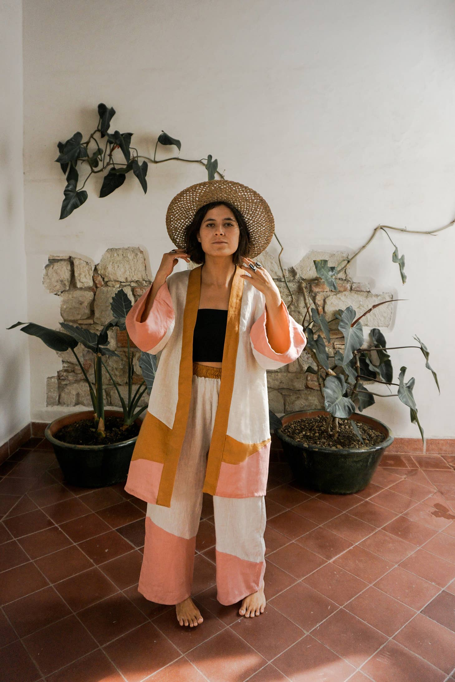 Complete your work from home look, dress up your coffee run, or throw it over your shoulders for a romantic sunset stroll. Made from soft, breathable stonewashed linen. Artwork is designed by local artist Kelsey Van Patten and handmade in Mexico.