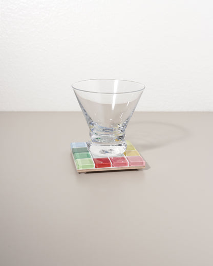 through a window subtle art glass tile coaster / Handcrafted coasters made with high quality glass tiles. They don't just have to be a coaster though, use them for whatever your heart desires honestly. They're just dreamy little pops of color for your space! 