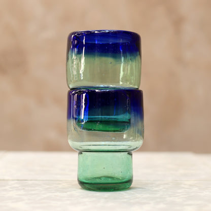 Handblown Stacking Glass Tumbler Set