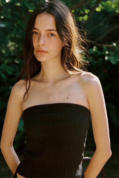 LA Relaxed Pointelle Tube Top 