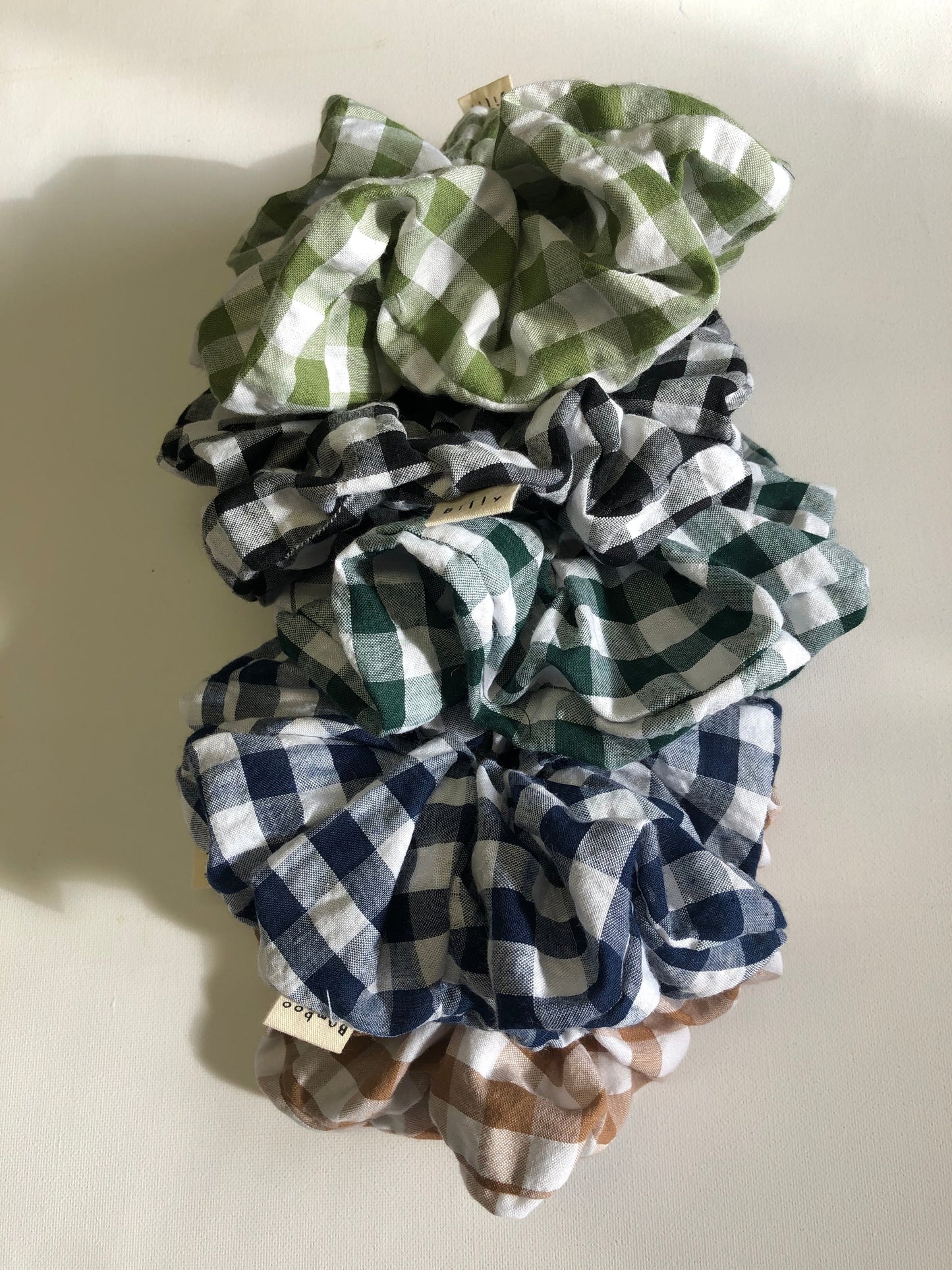 Oversized Gingham Scrunchies