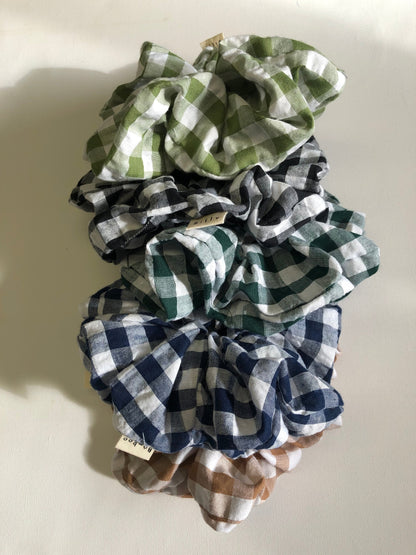 Oversized Gingham Scrunchies
