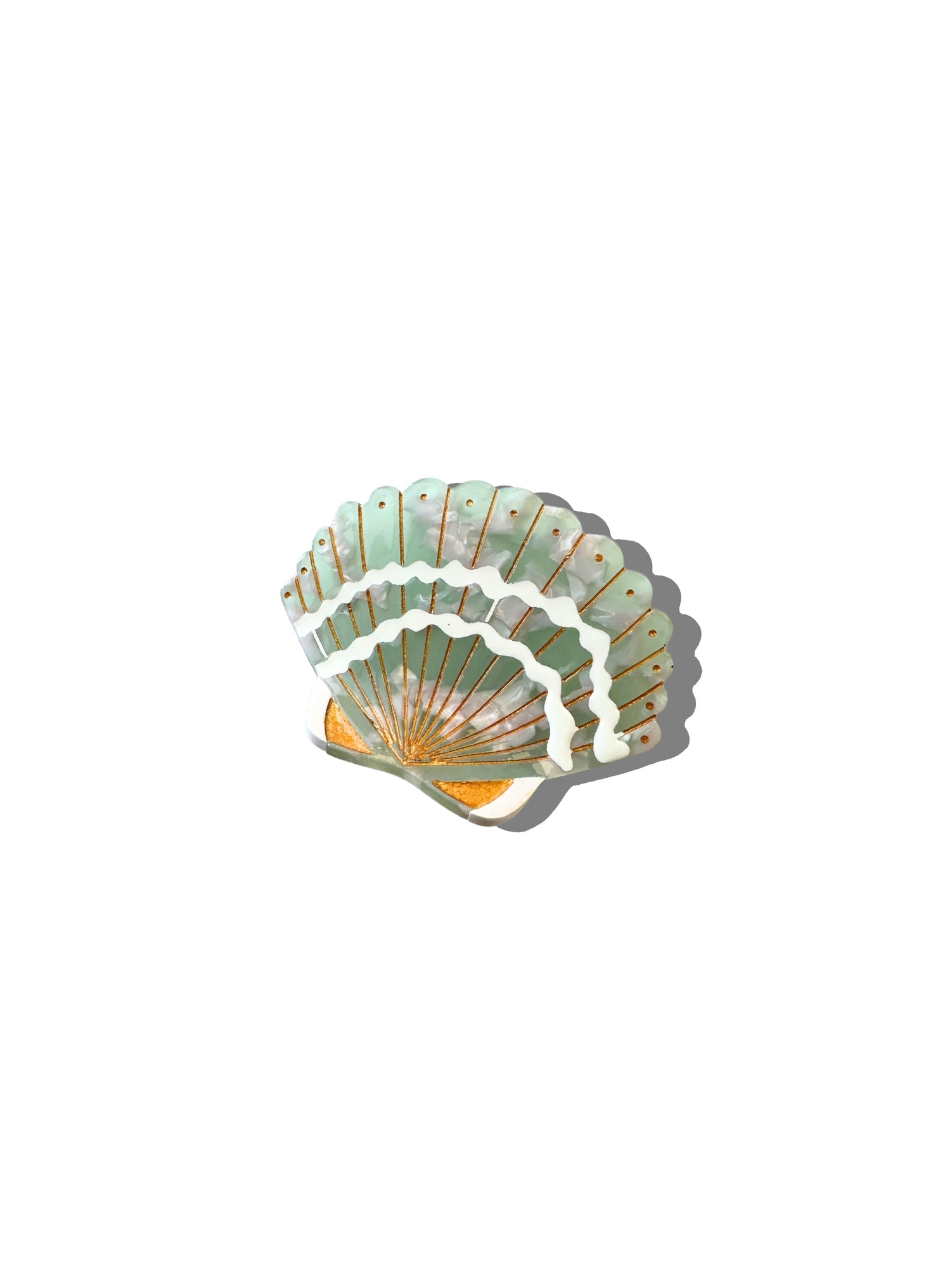 hand painted seashell claw clip by solar eclipse