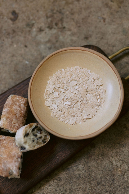 A sourdough starter is the living culture that gives naturally leavened bread its flavor, structure, and depth. This starter is dehydrated at peak vitality and can be easily rehydrated at home. With regular feeding and care, it can be maintained indefinitely.