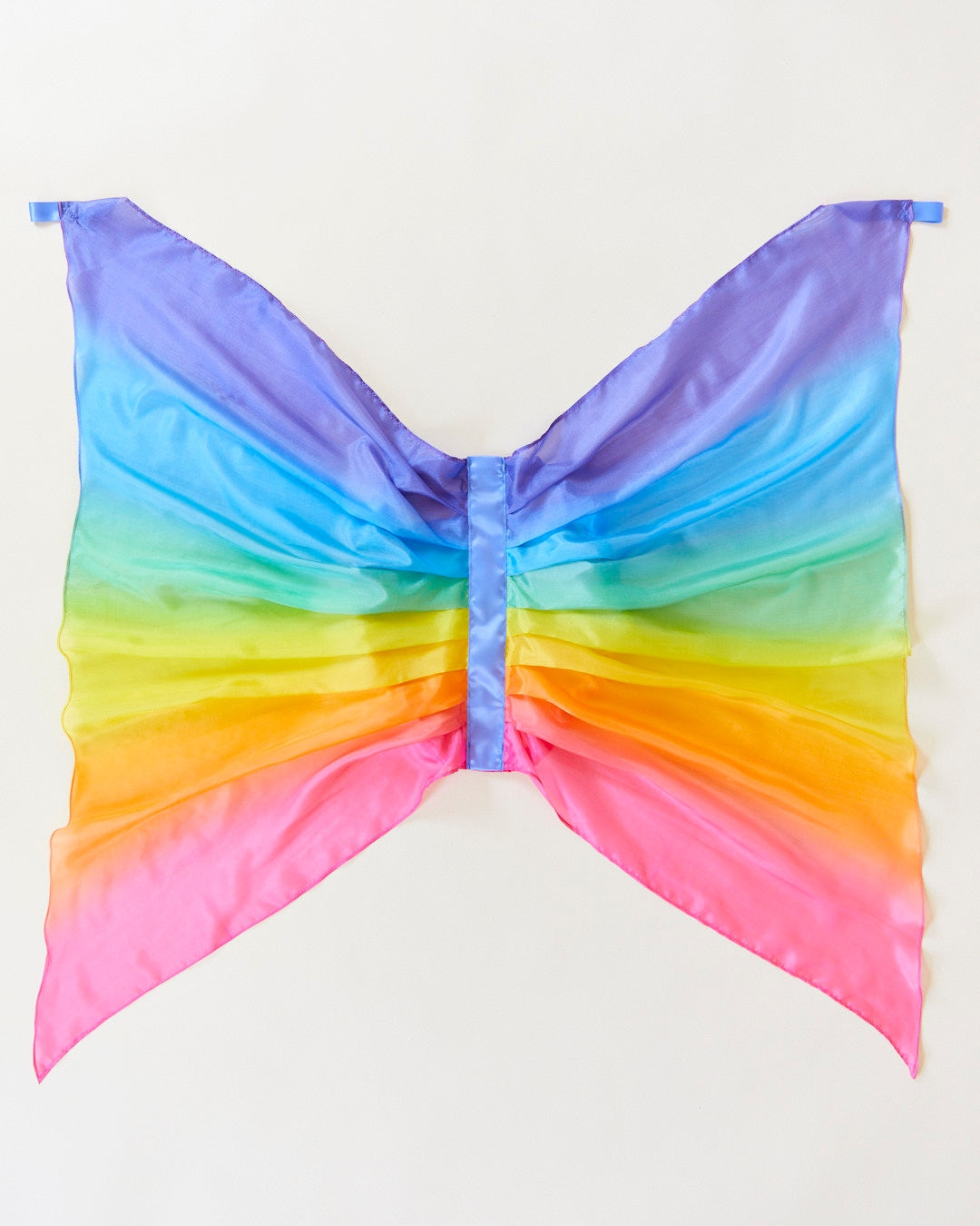 Comfortable and versatile, these silk wings have been a staple in dress-up boxes for over 29 years. The wings are designed to be simple and open-ended so children can imagine they are any number of things. made with 100% silk using non-toxic dye.