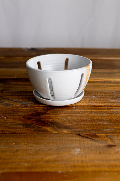 Ceramic Berry Bowl with Saucer