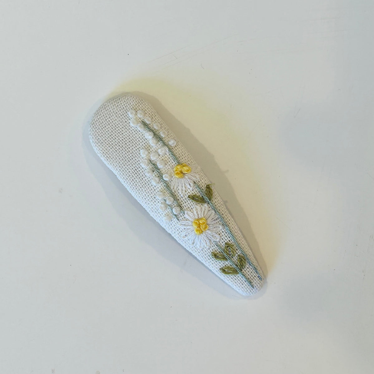 Teardrop Embroidered Hair Barrettes