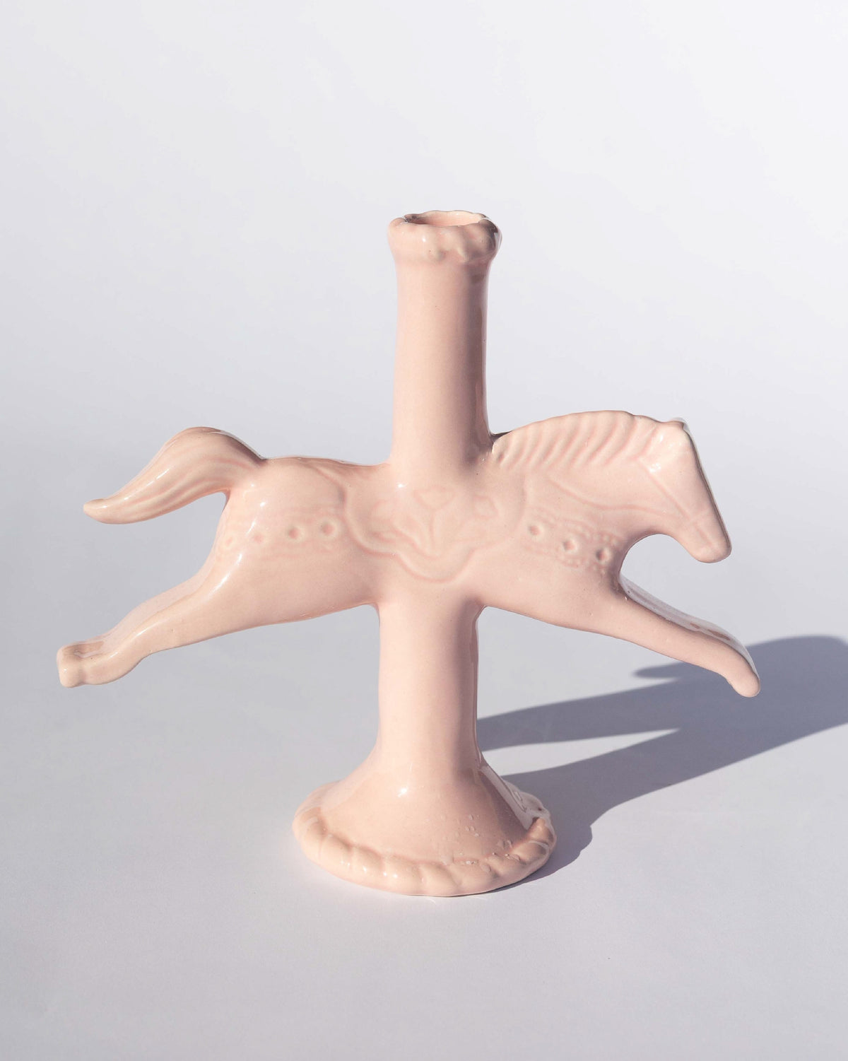 Dala Horse Ceramic Candlestick
