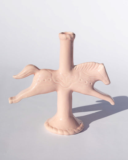 Dala Horse Ceramic Candlestick