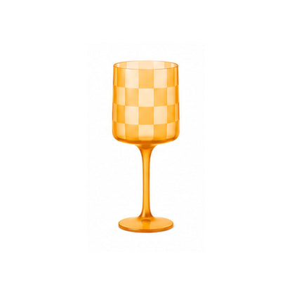 Checkered Wine Glass Set