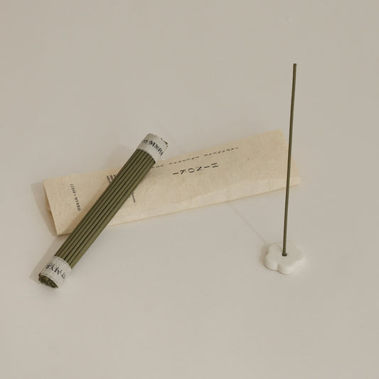 Hand Rolled Hinoki Incense with Holder