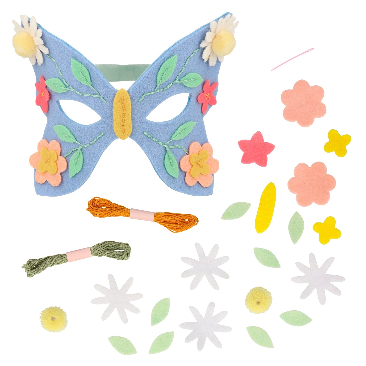 Flower Embroidery Butterfly Mask diy kit kids