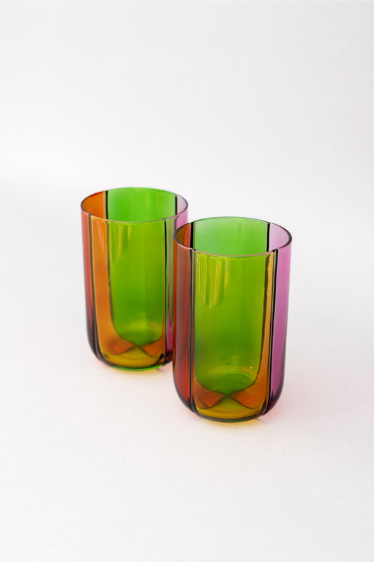 Colorblock Highball Glass Set