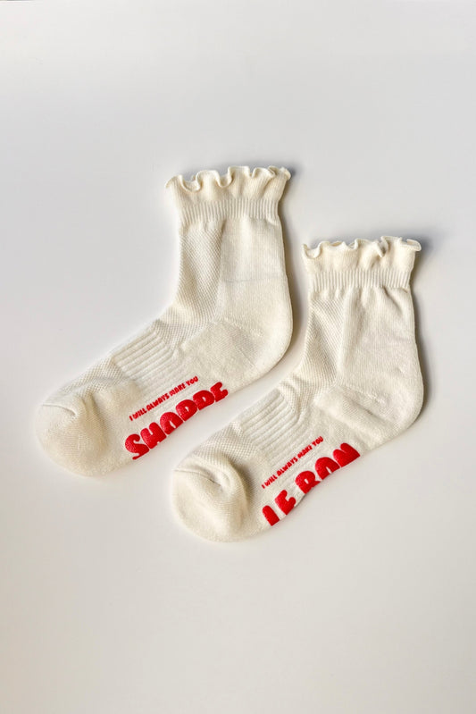 Le Bon Shoppe Ruffled Hugger Crew Socks