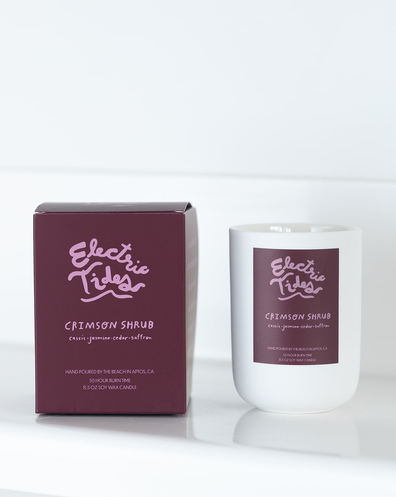 Electric Tides Crimson Shrub Candle