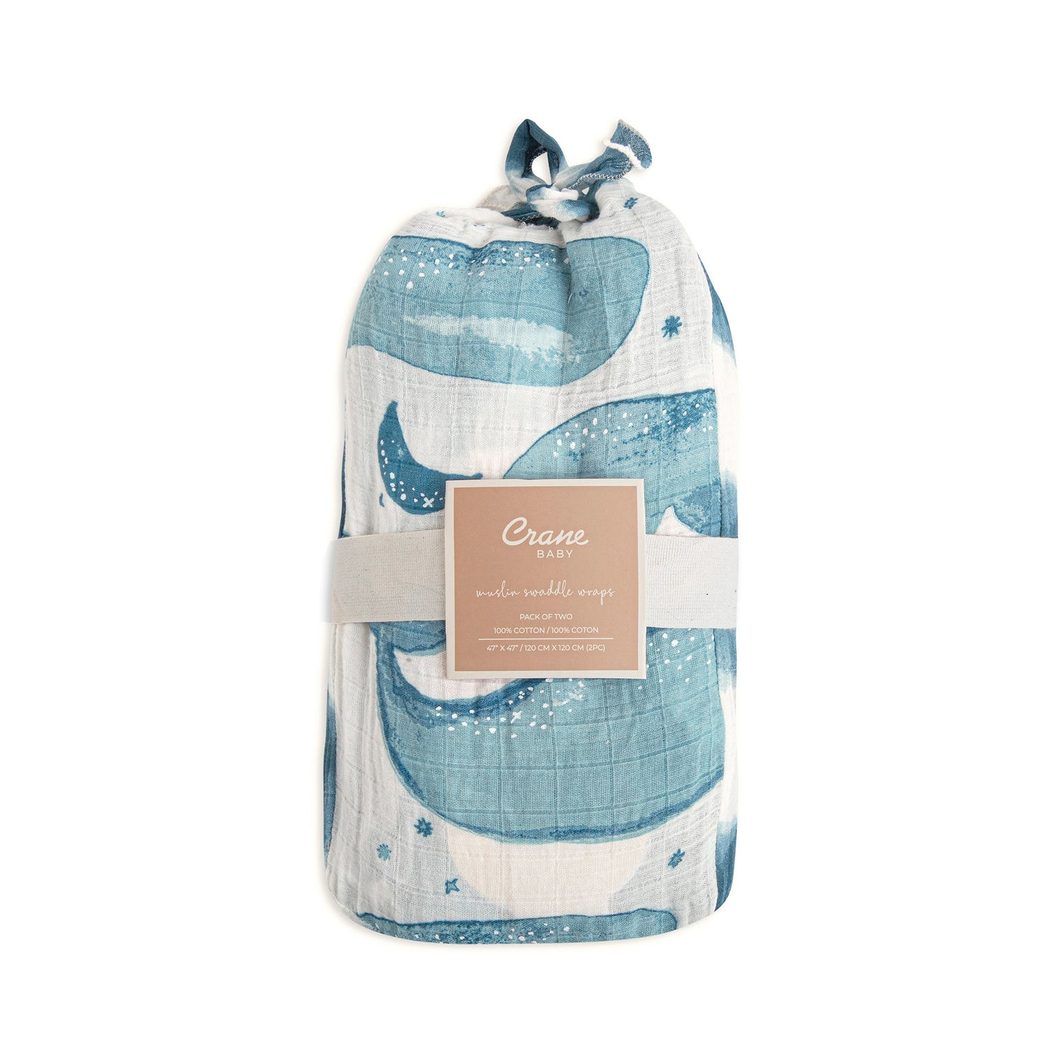 Caspian swaddle set of two by crane baby, made with 100% cotton muslin
