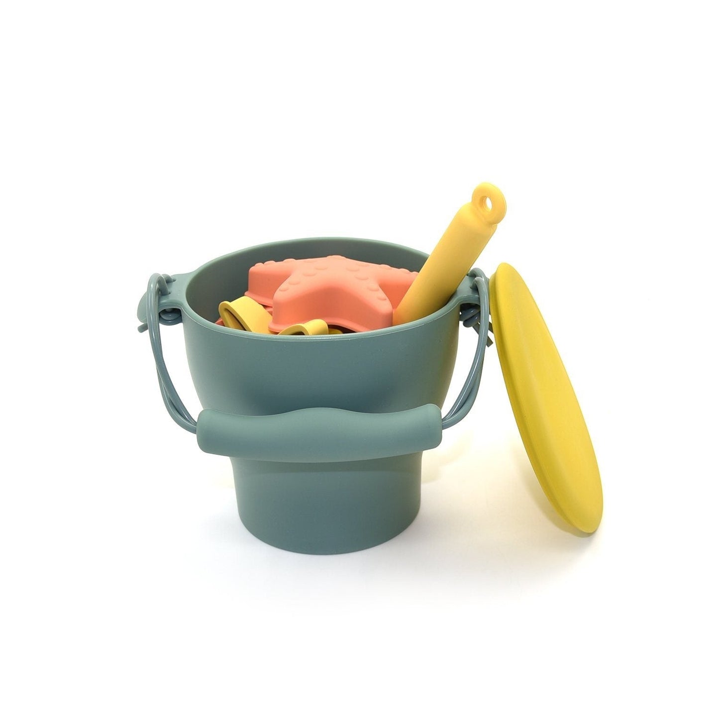 silicone beach bucket toy set designed by ob in australia