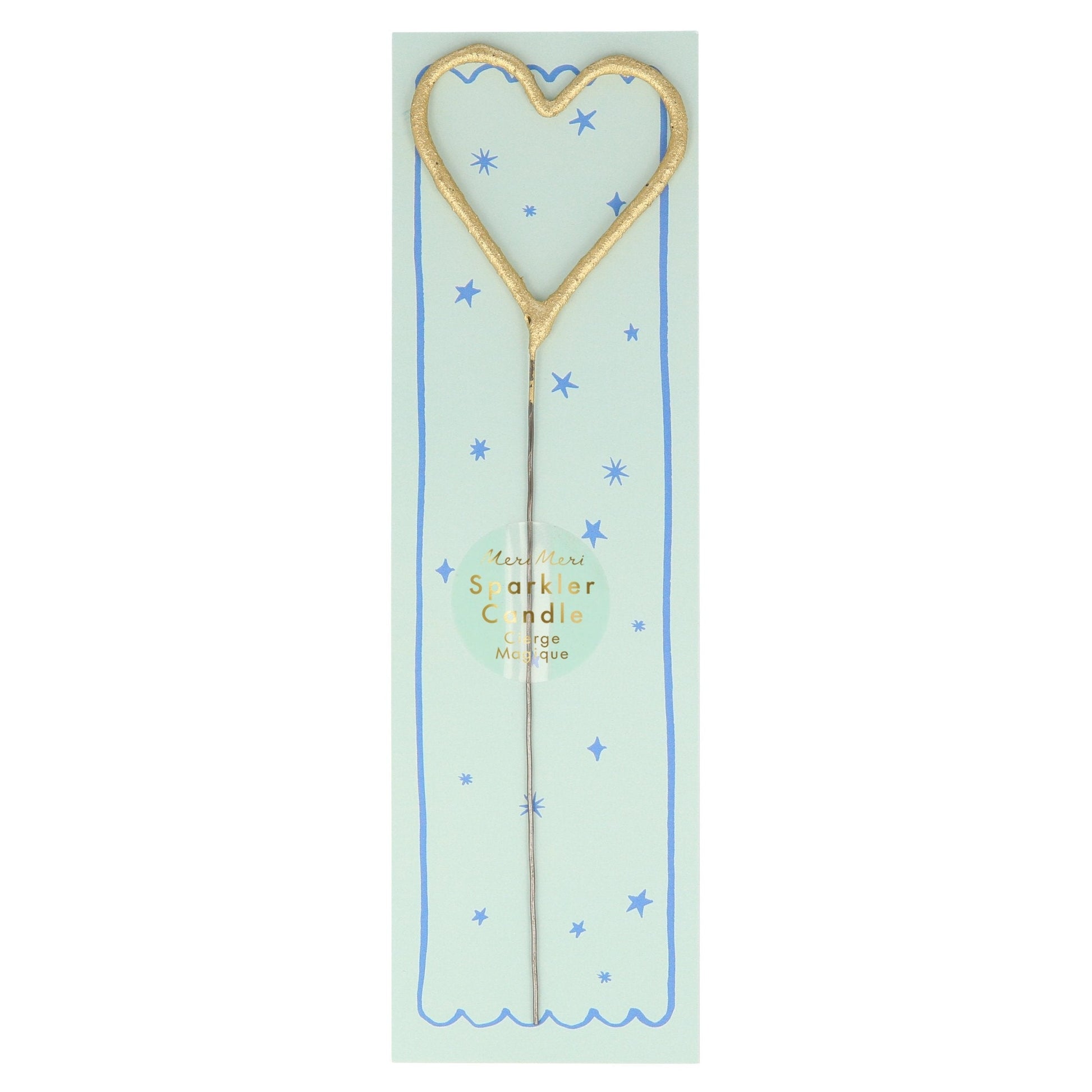 birthday heart sparkler candles gold