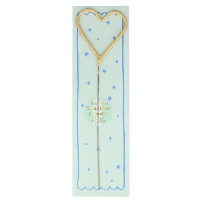birthday heart sparkler candles gold