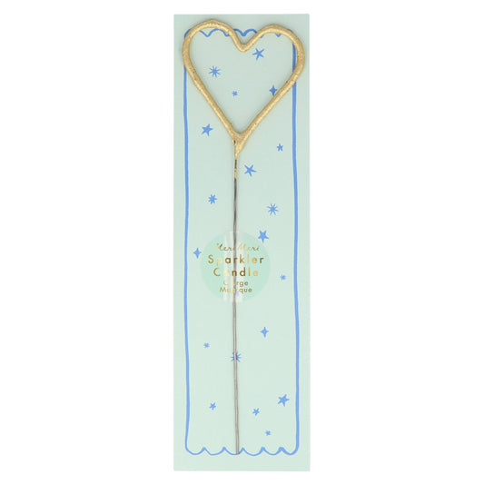 birthday heart sparkler candles gold