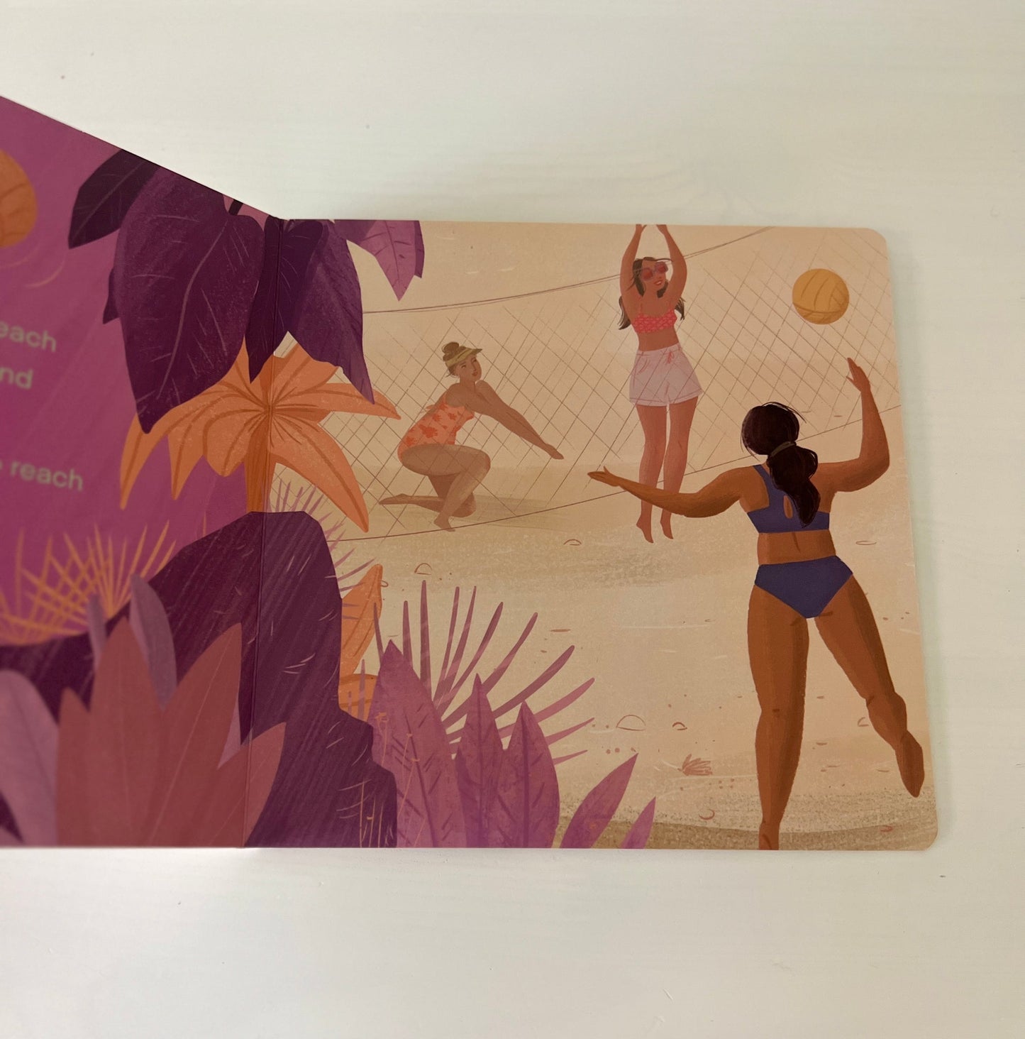 Experience a day at the beach through the eyes of a small child. Observe the friendship and love of sport displayed by everyday female athletes. This 8x8 inch board book was created in Vancouver BC and Encinitas CA.  Perfect gift for beach lovers, new moms, baby showers or the little athlete in your life.