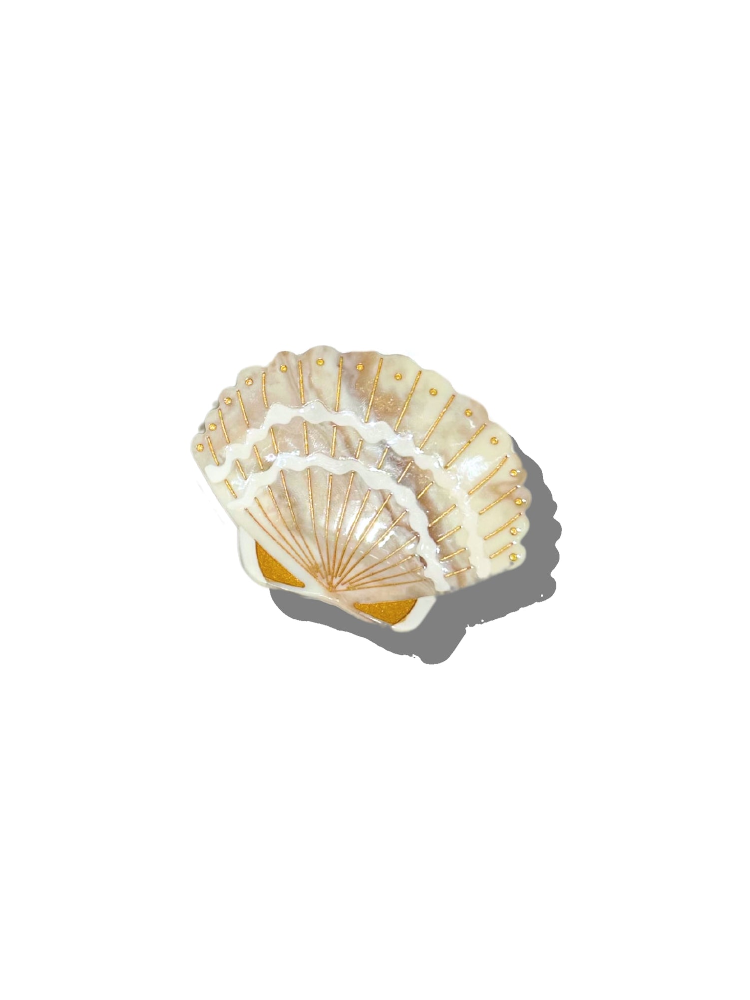 hand painted seashell claw clip by solar eclipse