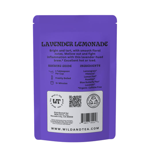 Bright and tart with smooth floral notes. Mellow out and fight inflammation with this lavender hued brew. Made with organic ingredients.