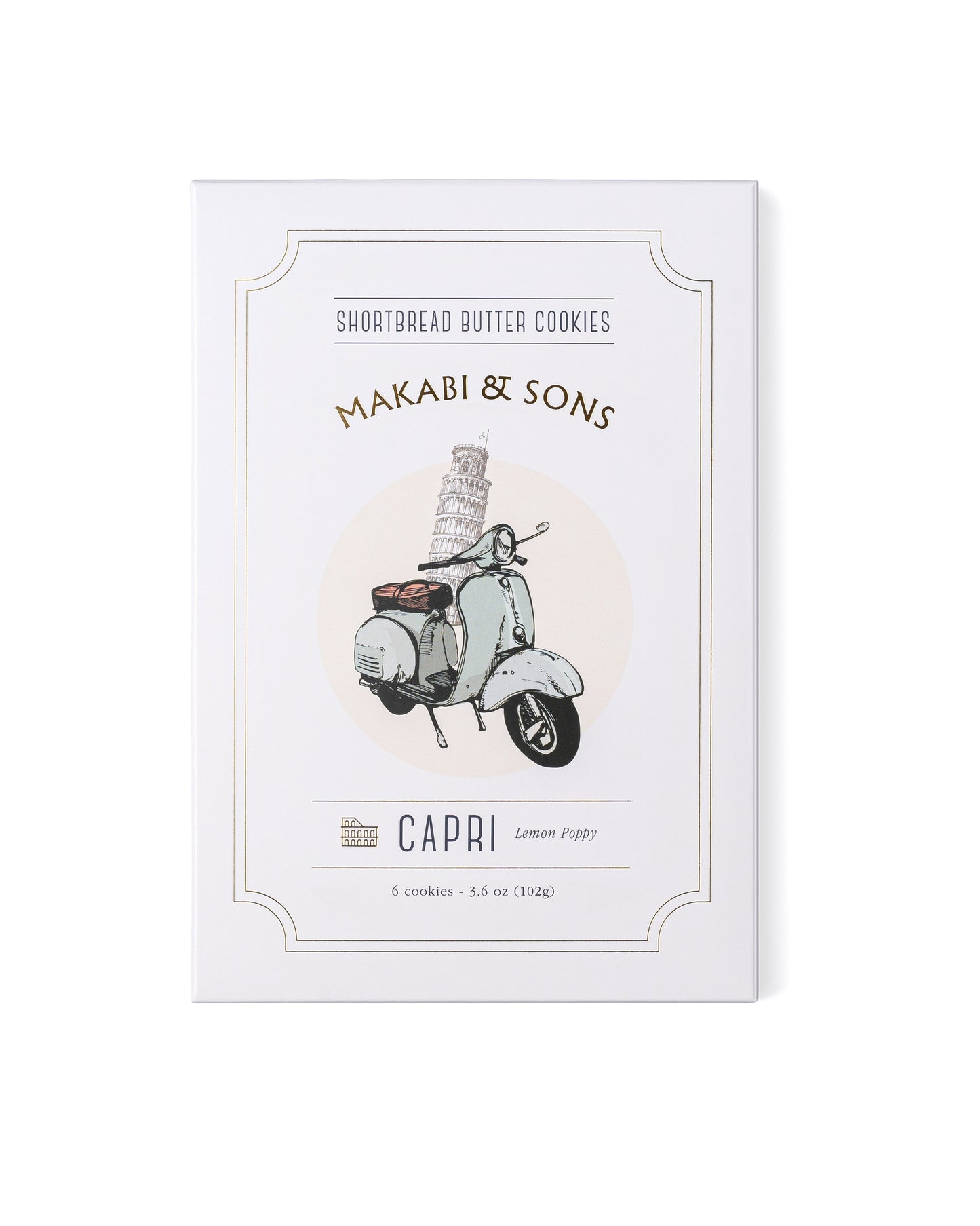 Capri Shortbread Butter Cookies - Lemon Poppy