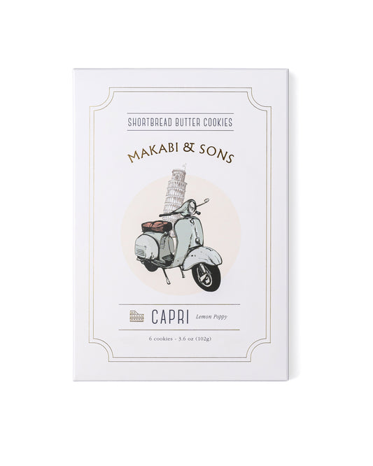 Capri Shortbread Butter Cookies - Lemon Poppy