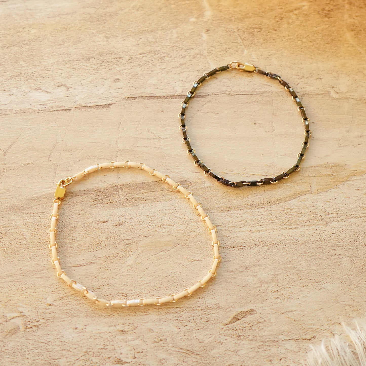 Lace-like tila bead design, carefully joined with 14k gold filled rings. japanese beads so niice jewelry