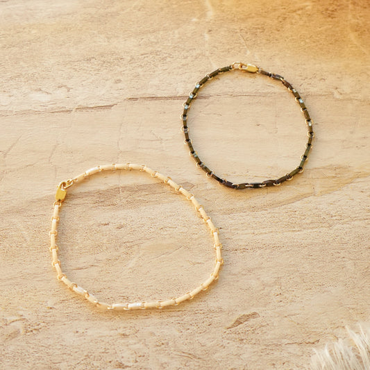 Lace-like tila bead design, carefully joined with 14k gold filled rings. japanese beads so niice jewelry