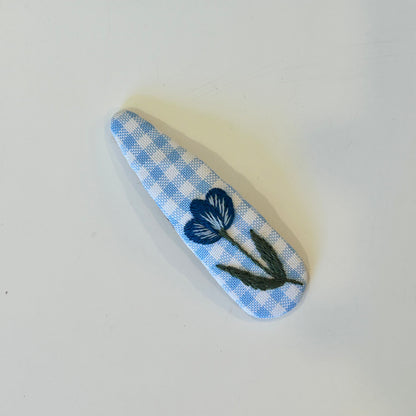 Teardrop Embroidered Hair Barrettes