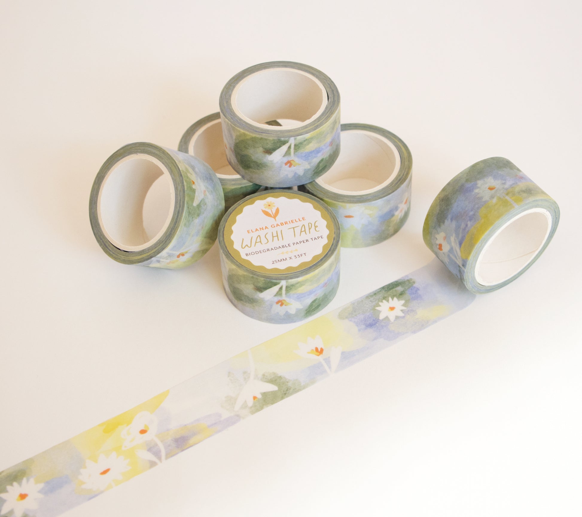 Functional, versatile tape for packaging gifts, scrapbooking, or journaling. washi tape