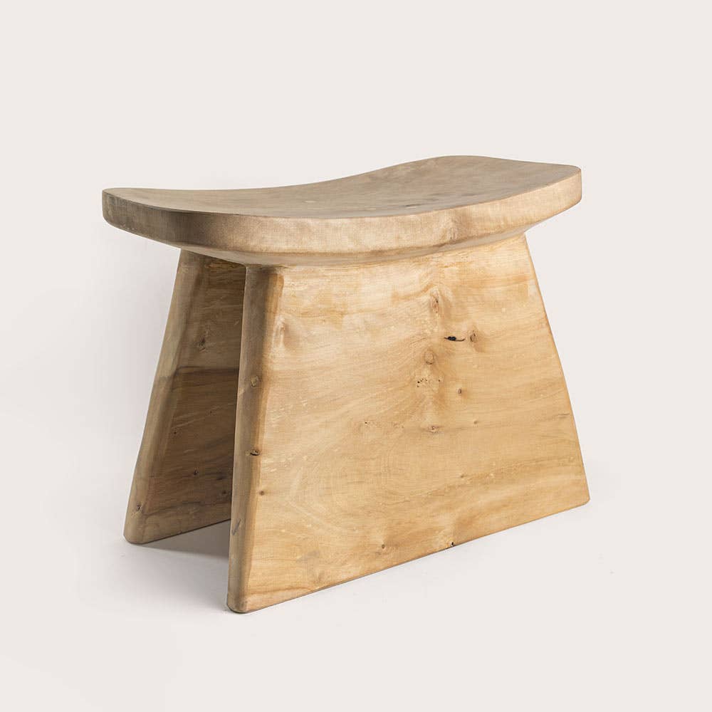 These Huanco stools are hand-carved in a small town named Liquine in the south of Chile. They use the traditional indigenous techniques of the Mapuche people to carve the stool. Made using only one piece of wood, this item is practical and can act like a sculpture.