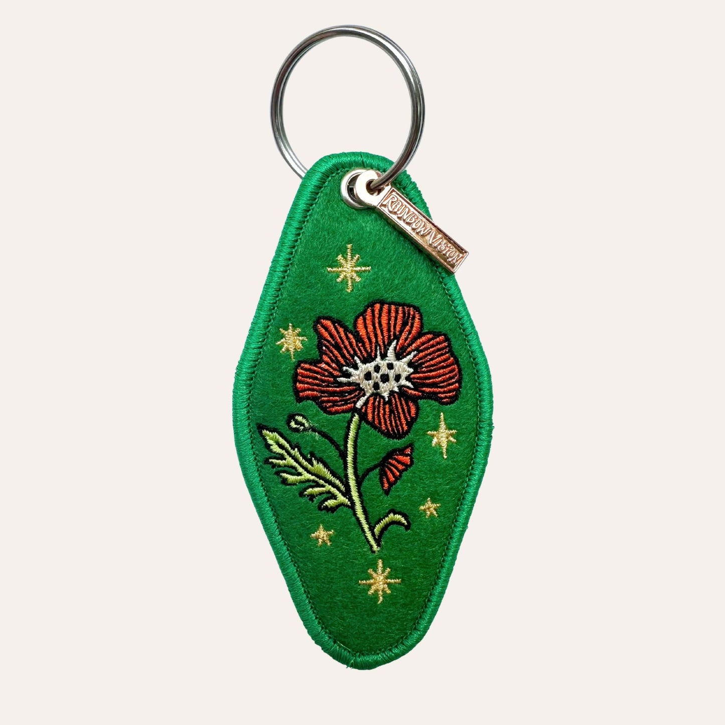 rainbow vision poppy flower Patch Keychain