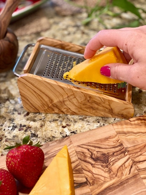 handmade olive wood cheese grater