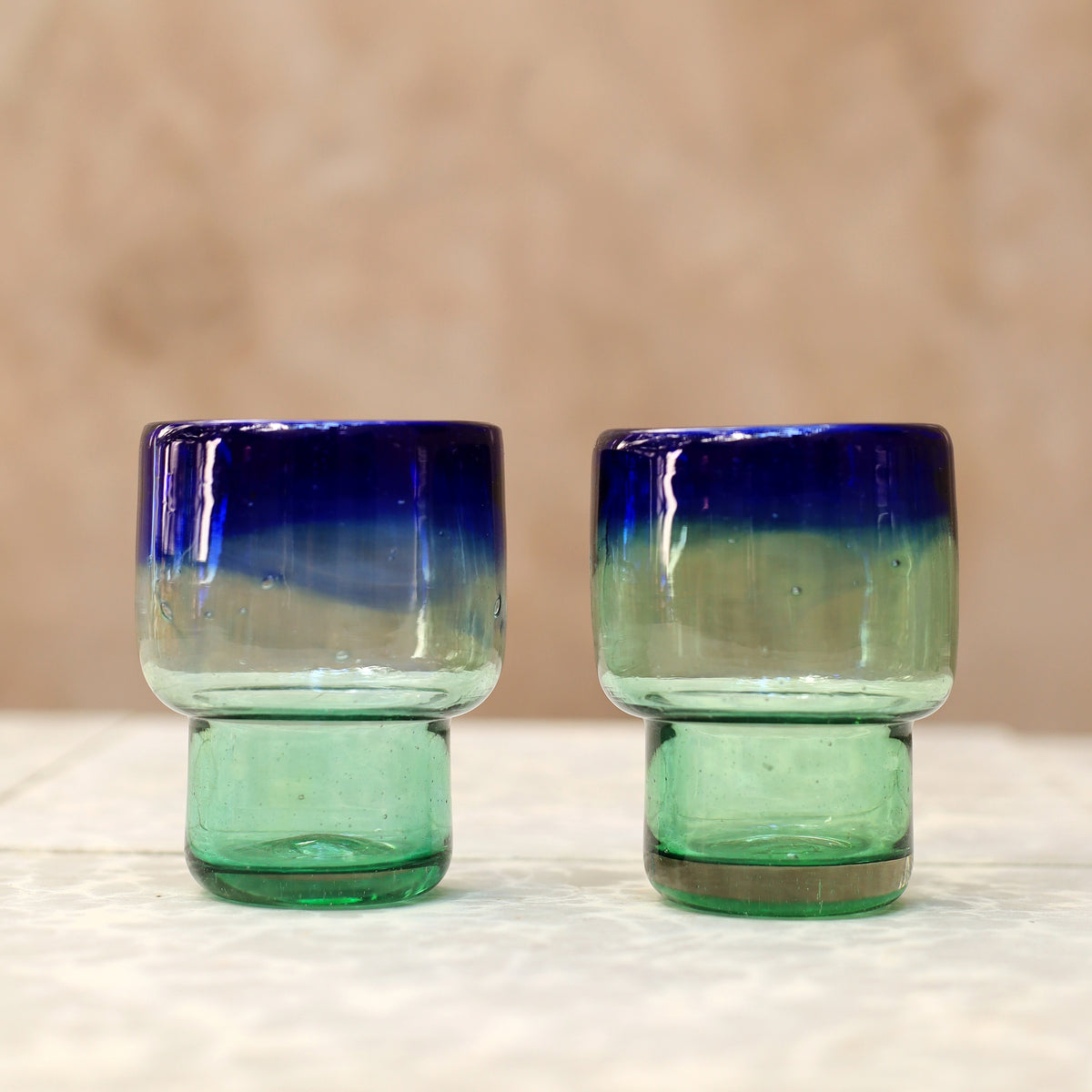 Handblown Stacking Glass Tumbler Set