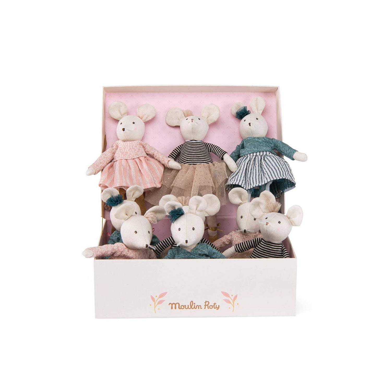 Ballerina Mouse is ready to dance!   Each mouse has delicately powdered cheeks, & colorful, patterned dance attire.   Ready, set, twirl! Moulin routy ballerina mouse\