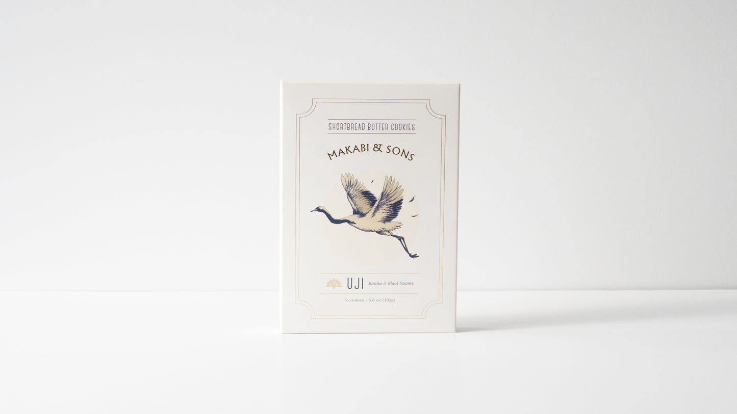Uji Shortbread Butter Cookies - Matcha Toasted Black Sesame Cookies