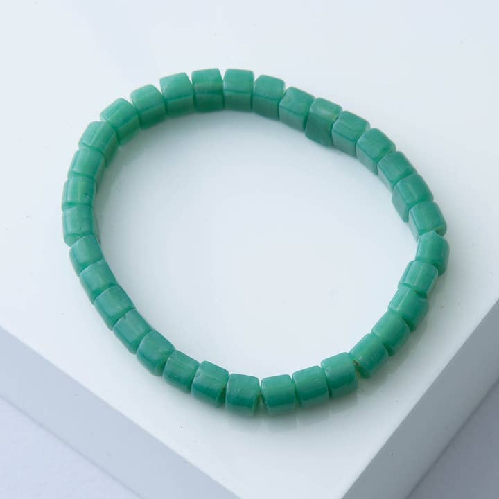 Opaque Glass Bead Bracelet