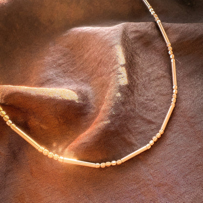 14k gold fill tube bead necklace so niice jewelry