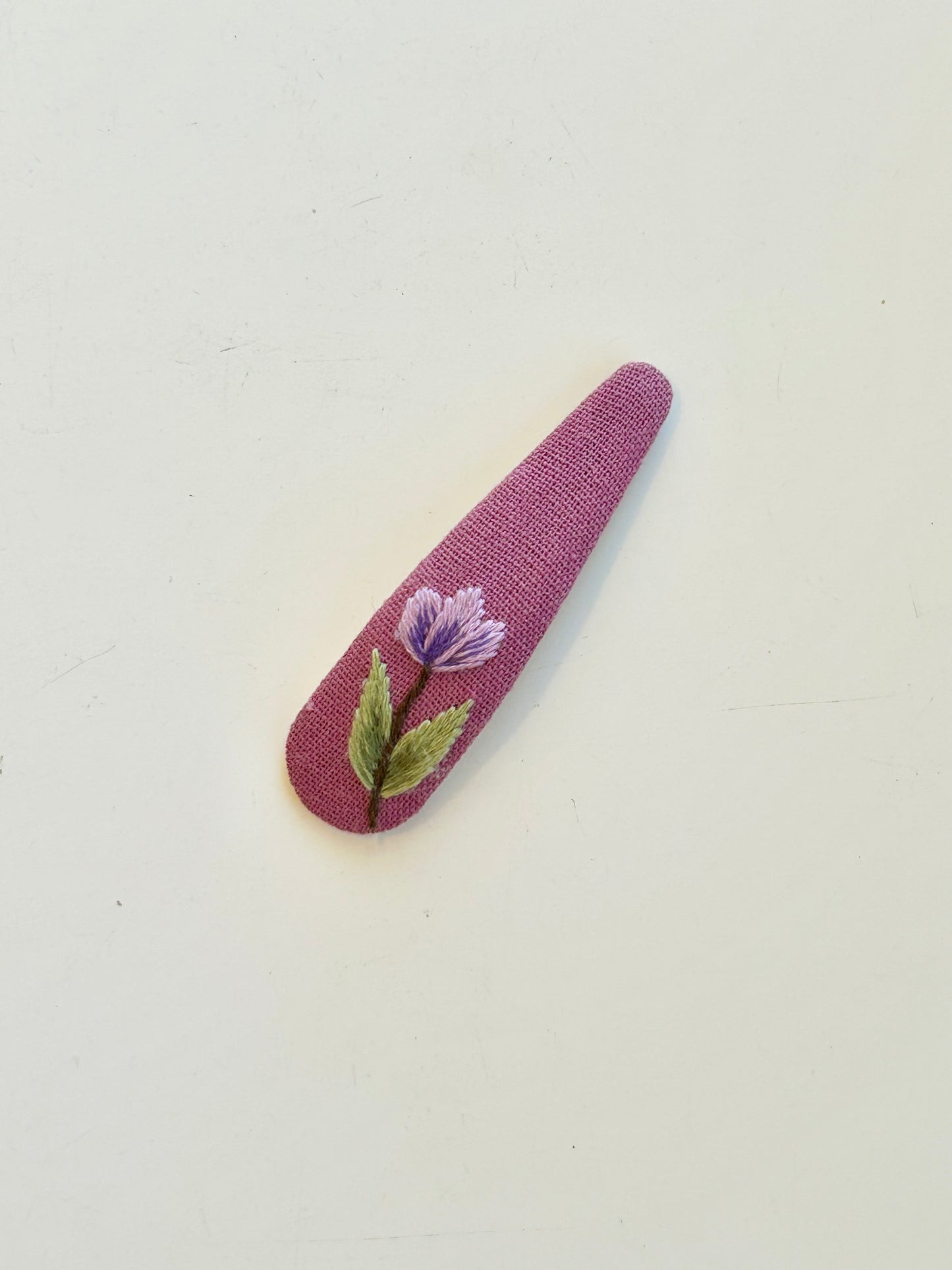 Teardrop Embroidered Hair Barrettes