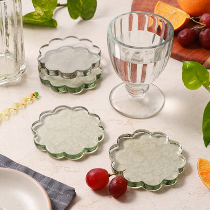 Glass Daisy Coaster Set