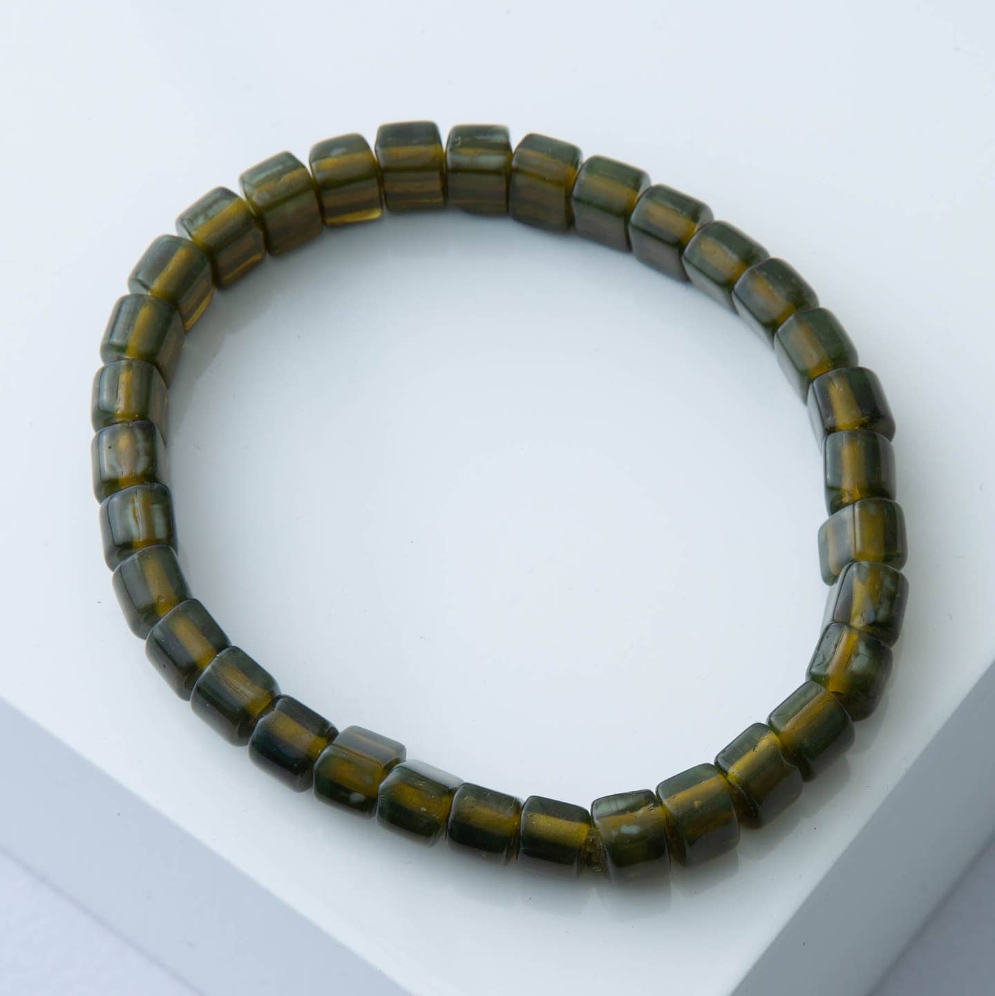 Opaque Glass Bead Bracelet