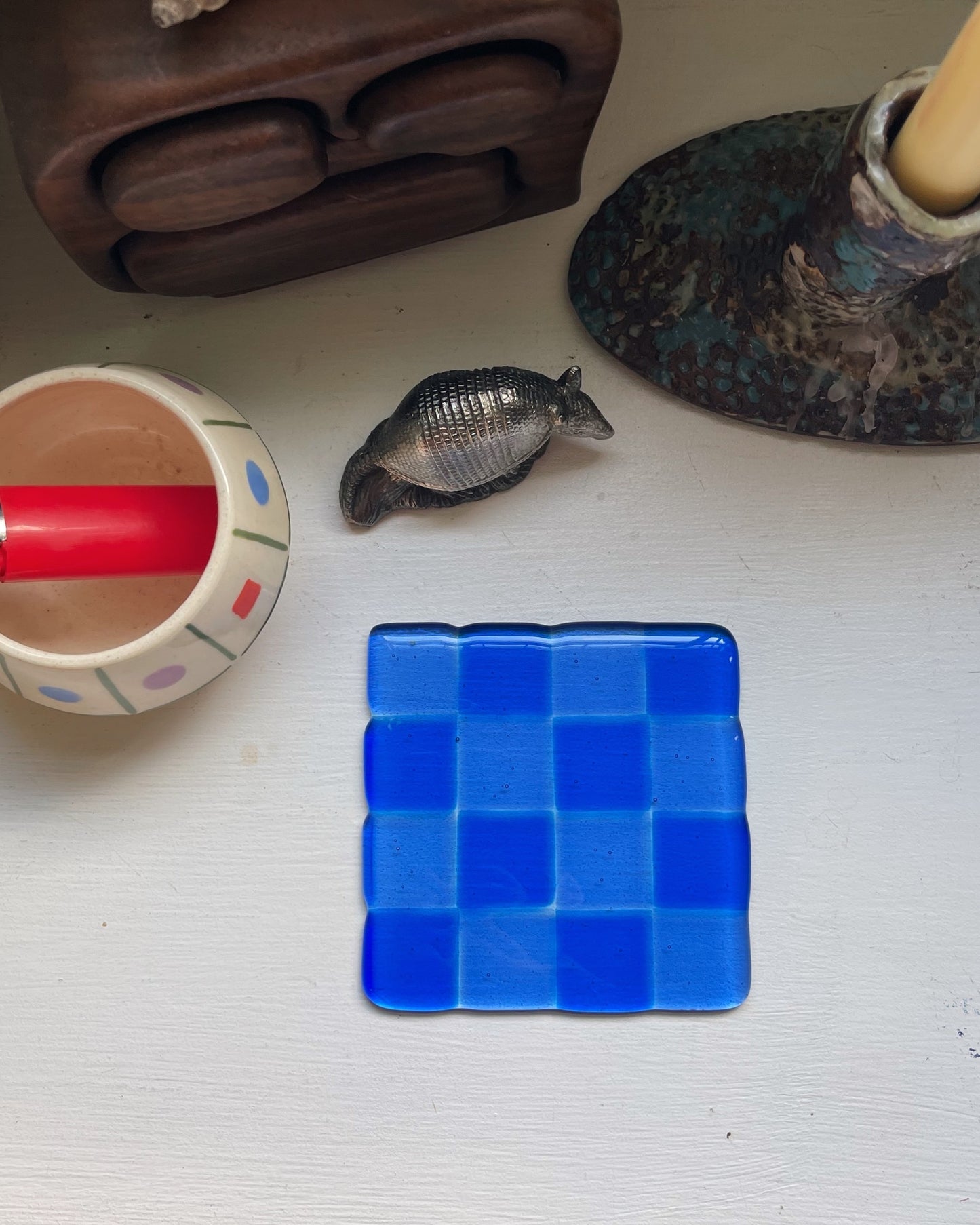 Glass Checker Coaster
