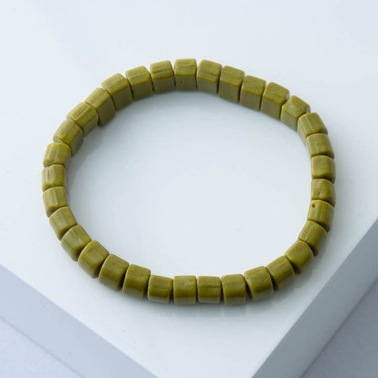 Opaque Glass Bead Bracelet